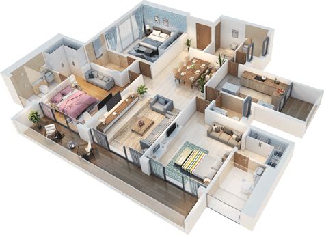 3 bhk home interior design: 3 BHK & 4BHK Floor Plans | Bluegrass Residences | Home ...