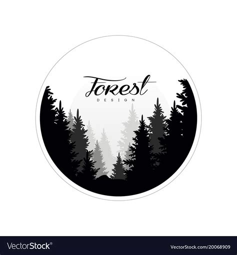 Forest Logo Design Template Beautiful Nature Vector Image