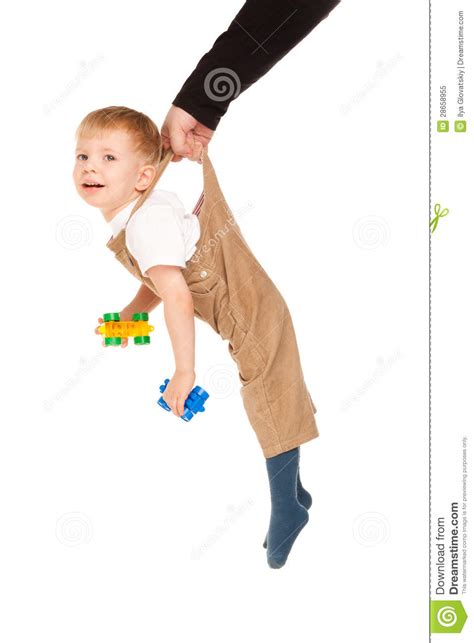Picture Of Child Hanging On Fathers Hand Royalty Free Stock Photo