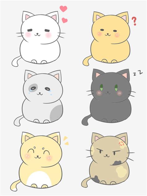 Cute Cartoon Japanese Fresh Cat Expression Pack Universal