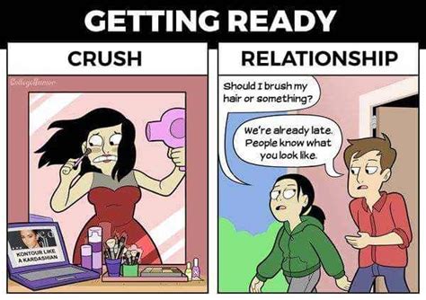 Crush Vs Relationship College Humor Relationship Funny Memes