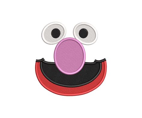 Grover Sesame Street Face Fill Machine Embroidery Design Instant