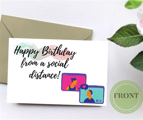 I Can Make You A Personalized Birthday Card Or Any Occasions With A Theme Of Social Distancing
