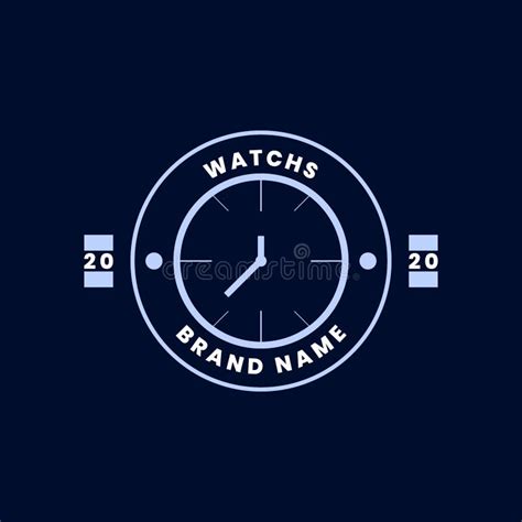 Flat Badge Logo Design Company Watch Brand Stock Vector Illustration