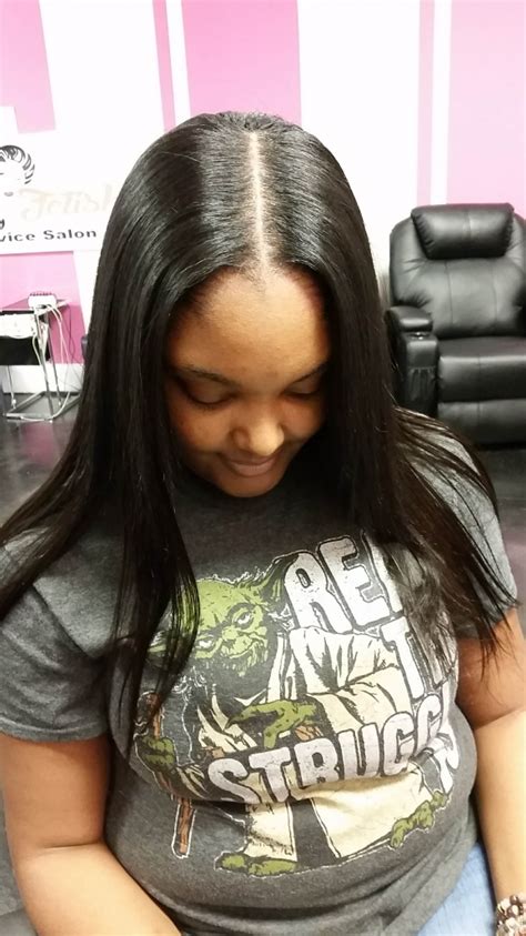 100 Middle Part Sew In With Hair Purchase Special