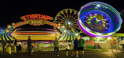 Amusement Park Rides At Night Photograph By Bob Noble Fine Art America