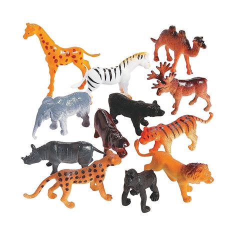Plastic Safari Animals Pack Of 12 2 Inches Wild Jungle Animal