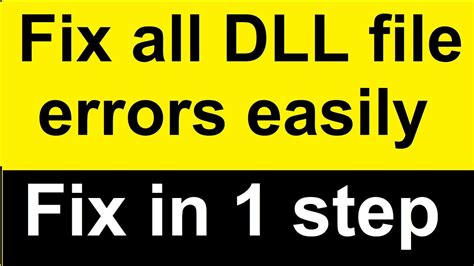 How To Fix All Dll Missing File Error In Windows 10 How To Solve All