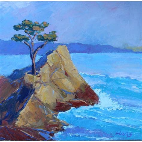 The Lone Cypress Painting Oil Painting Trees Abstract Landscape