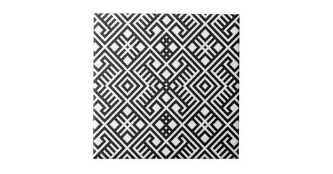 Trendy Black And White Geometric Pattern Tile Zazzle