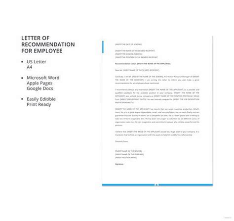 Letter Of Recommendation Template Mous Syusa