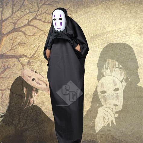 Spirited Away No Face Man Cosplay Halloween Mask Costume Full Set