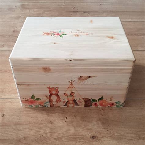 Memory box birth gift customizable memory box baptisms | Etsy | Wooden memory box, Memory box 