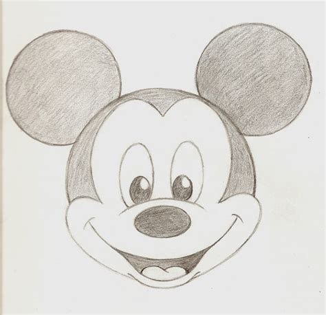 Cute Easy Drawings Mickey Mouse Drawing With Crayons