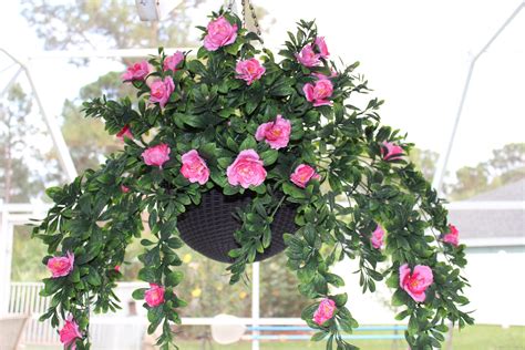 Diy Hanging Basket With Artificial Azaleas