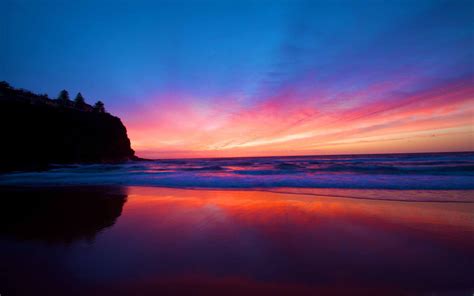 Beautiful Smooth Beach Sunset Mac Wallpaper Download Allmacwallpaper