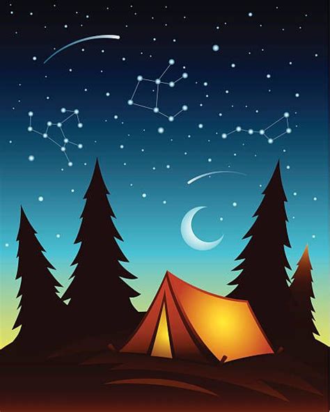 Royalty Free Camping Tent Night Clip Art Vector Images Landscape