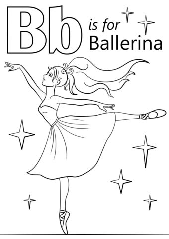 Coloring pages, color posters handwriting worksheets, and more. Letter B is for Ballerina coloring page | Free Printable ...