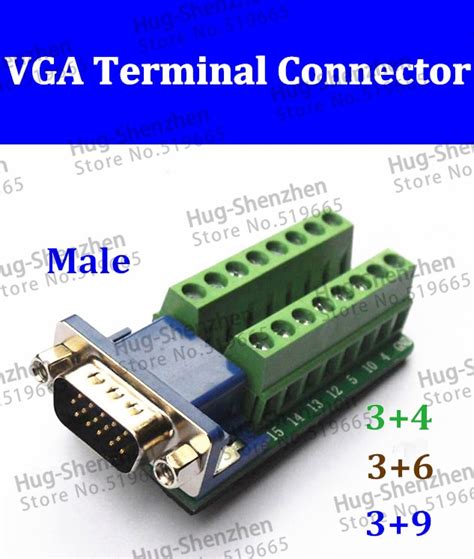 5pcs Hdr15 Db15 Male 3row 15pin Plug Breakout Pcb Board Terminals