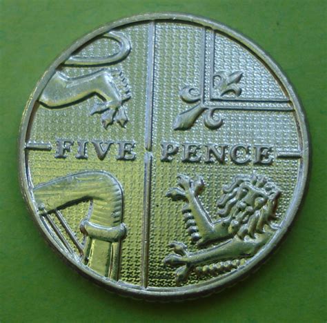 5 Pence 2016 Elizabeth Ii 1952 2022 Great Britain Coin 39271