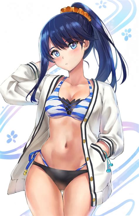 Tonee Ssss Gridman Takarada Rikka Bikini Cleavage Open Shirt Sweater Swimsuits Yande Re