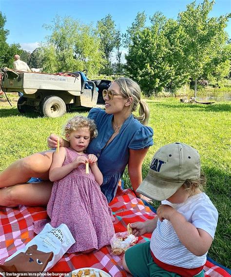 Phoebe Burgess Is Every Inch The Doting Mother As She Enjoys A Picnic