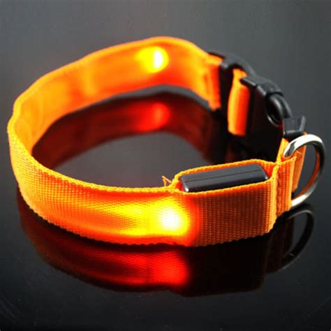 Pets Dog Led Light Up Collar Night Safety Nylon Flashing Glow In The