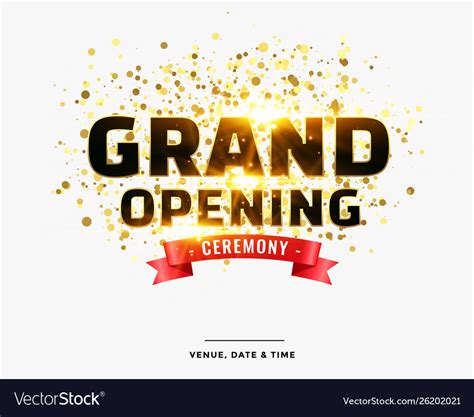 Stylish Grand Opening Ceremony Card Design Vector Image