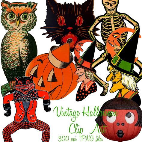 Check spelling or type a new query. 8 Vintage Halloween Clip Art Images .PnG DIY Printable