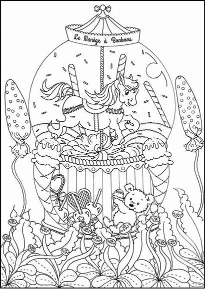 Coloring Candy Carousel Pages Adults Adult Halloween