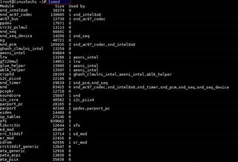 Comando Lsmod En Linux Lista De Módulos Del Kernel Linuxteaching