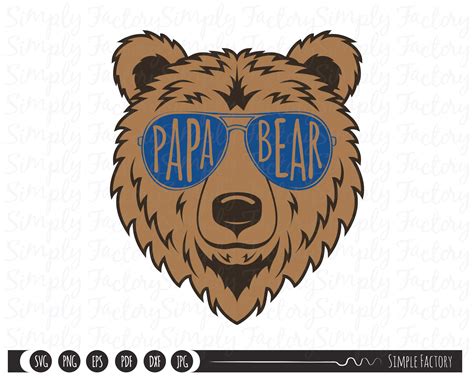 Cute Papa Bear Clipart Brown Bear Daddy Bear Papa Happy Etsy