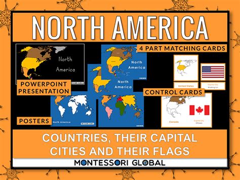 North American Countries Flags Capital Cities Powerpoint