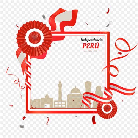 Celebre La Frontera De La Banda Del Color Del Día Nacional De Perú PNG