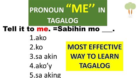 Translate Pronoun Me In Different Ways In Tagalog Pobel Tree Ph Youtube