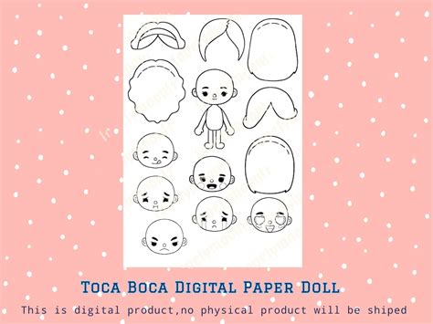 Color Toca Boca Paper Doll Bundle Toca Boca Paper Doll And Etsy Israel