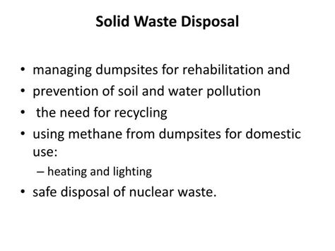 Ppt Solid Waste Disposal Powerpoint Presentation Free Download Id