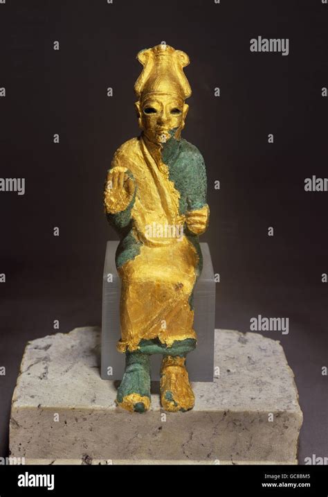 Fine Arts Ancient World Sumerian Sculpture Statue Of God Baal Gold