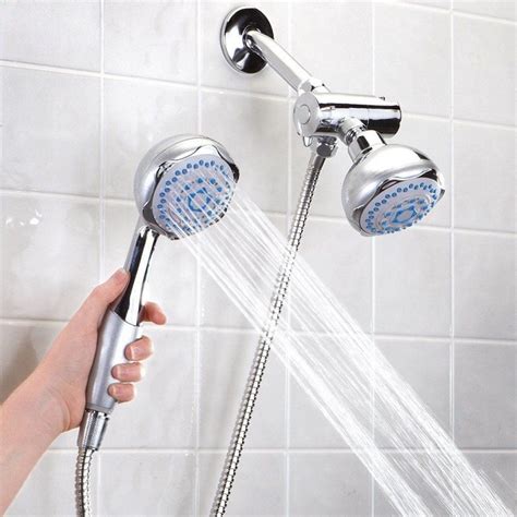 Bathroom Wall Mounted Dual Head 2 In 1 Bath Shower Spray Set With