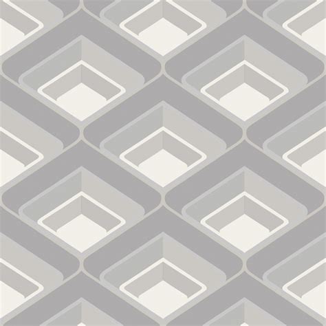 I Love Wallpaper Retro Geometric 3d Effect Wallpaper Grey Ilw2206