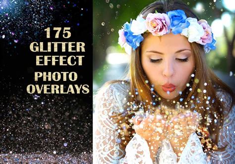 175 Glitter Effect Photo Overlays Blowing Glitter Photoshop Overlays