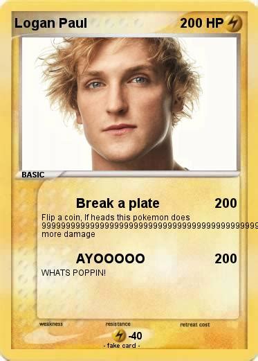 Earlier this month, logan paul announced that he was hosting his biggest pokemon box break ever, and the auction that followed did not disappoint. Pokémon Logan Paul 17 17 - Break a plate - My Pokemon Card