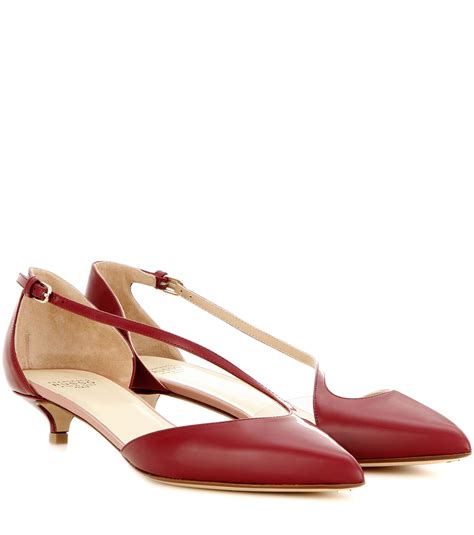 Francesco russo Patent Leather Kitten-heel Pumps in Red | Lyst