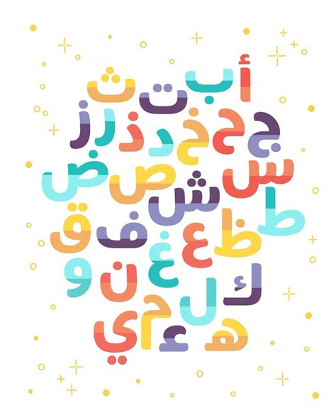 Arabic Alphabet Poster Colorful Poster Nursery Decor Etsy