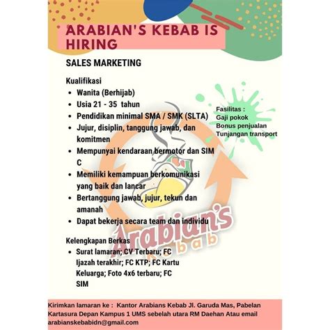 Lowongan kerja bisnis percetakan di solo. Lowongan Kerja Arabians Kebab di Solo - INFO LOKER SOLO