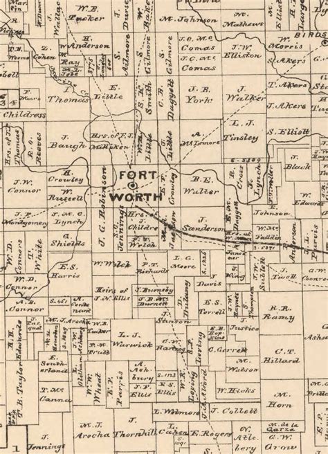 Tarrant County Texas 1870x Old Wall Map Reprint With Land Etsy