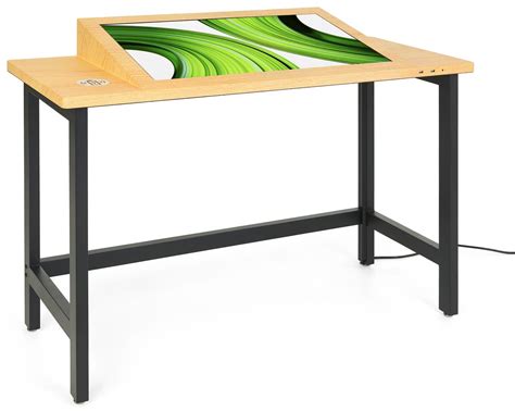 Interactive Multi Touch Table Sleek Wood Grain Finish