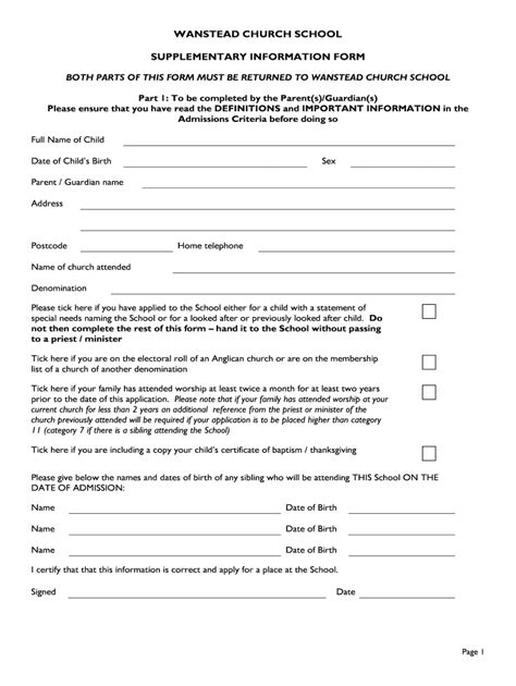 Fillable Online Wanstead Church School Fax Email Print Pdffiller
