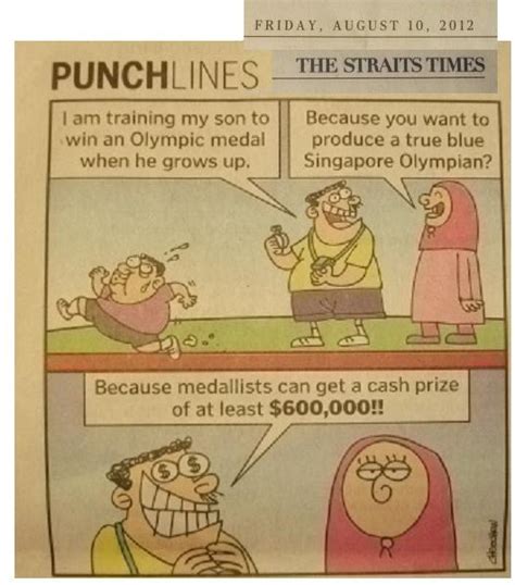Let's see how the countries shakeout: Singapore tops world in Olympic gold medal cash payout. $$$$ | Sam's Alfresco Coffee