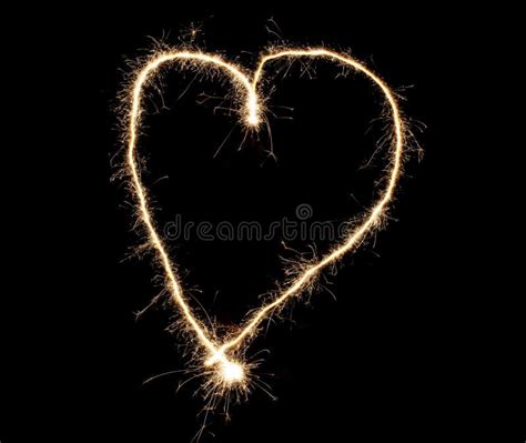 Sparkler Heart Made Of Fireworks Good Design Element For Romantic